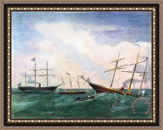 Others Alabama Vs Kearsarge, 1864 Framed Painting