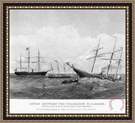 Others ALABAMA vs KEARSARGE, 1864 Framed Painting