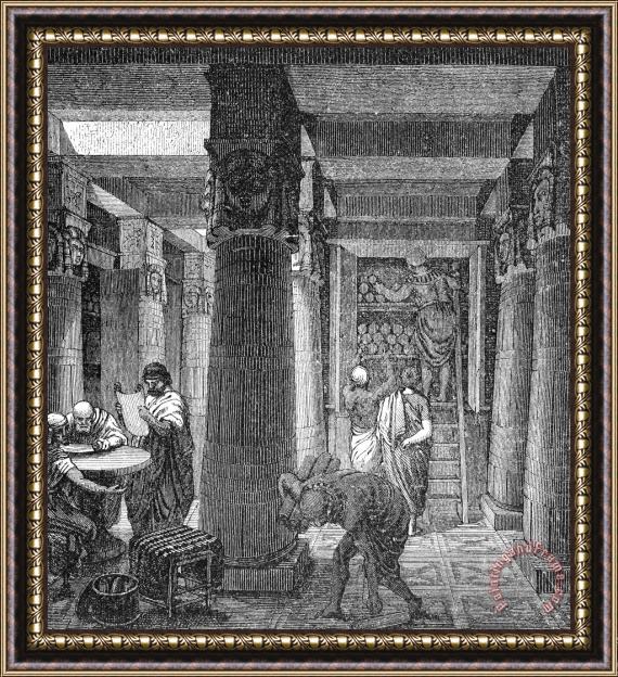 Others Alexandria: Library Framed Painting