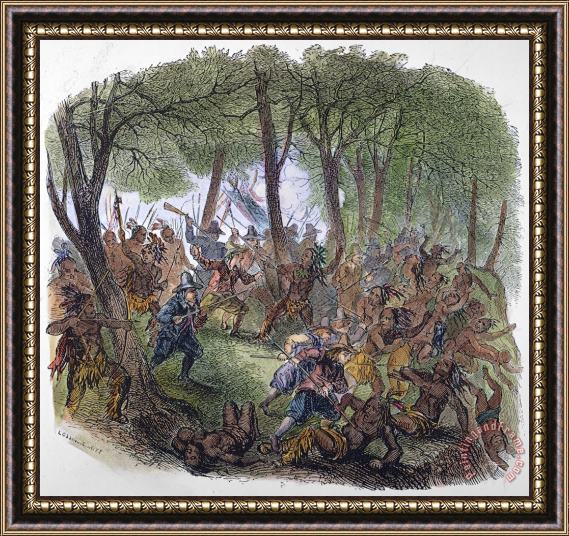 Others Algonquian Massacre, 1643 Framed Painting