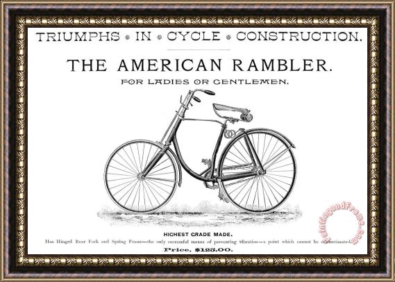 Others American Bicycle, 1890 Framed Painting