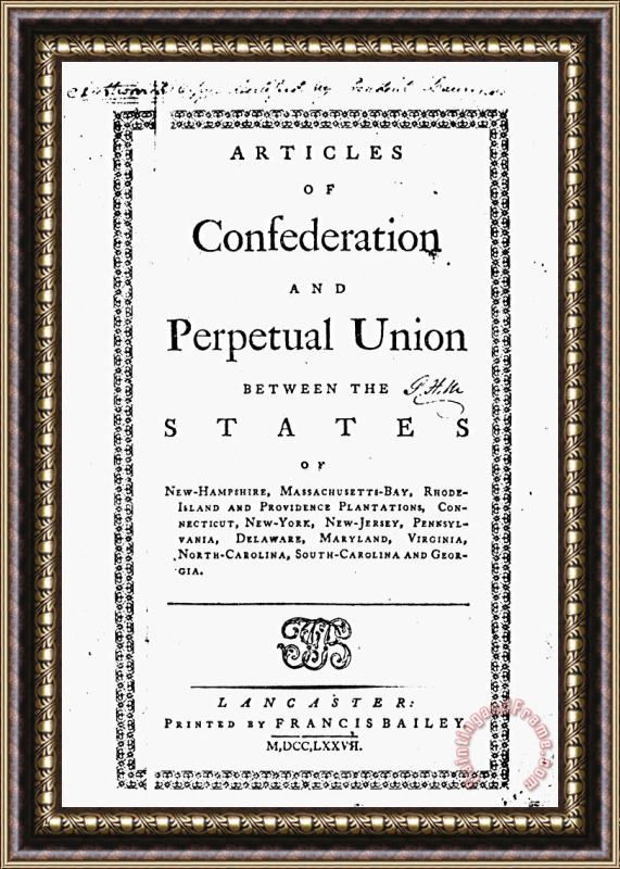 Others Articles Of Confederation Framed Print
