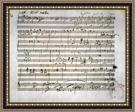 Others Beethoven Manuscript Framed Painting