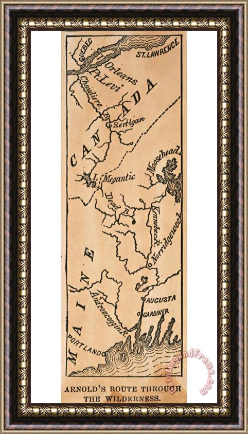 Others Benedict Arnold: Map, 1775 Framed Print