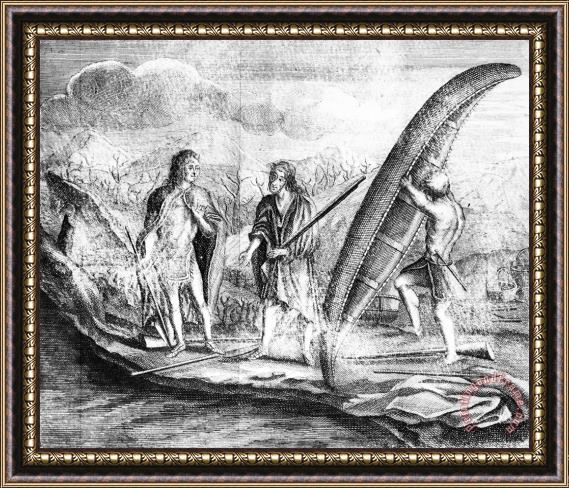 Others Birchbark Canoe, 1738 Framed Painting