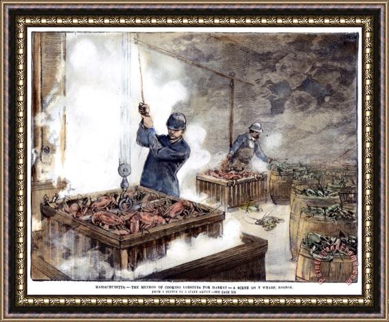 Others Boiling Lobsters, 1886 Framed Print