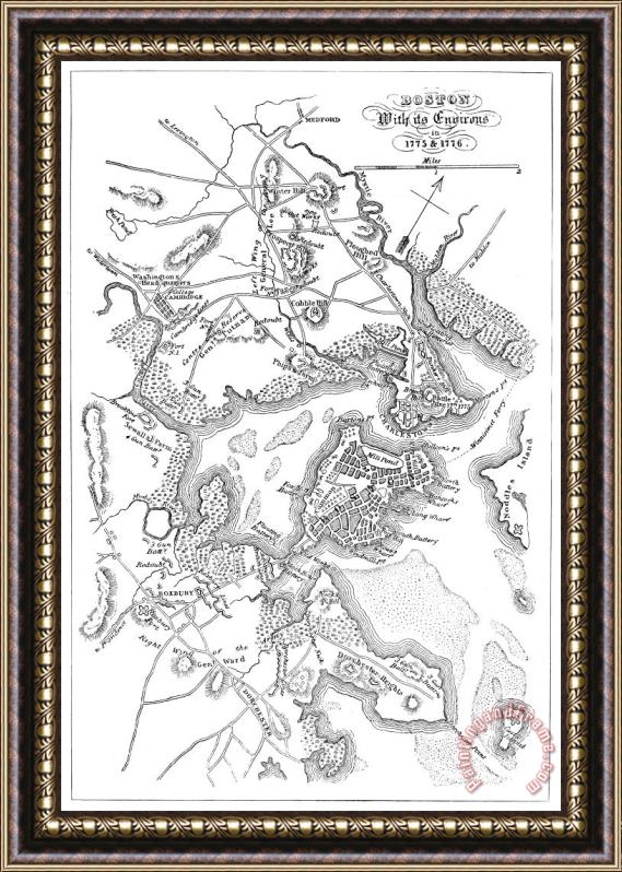 Others Boston: Map, 1775-1776 Framed Print