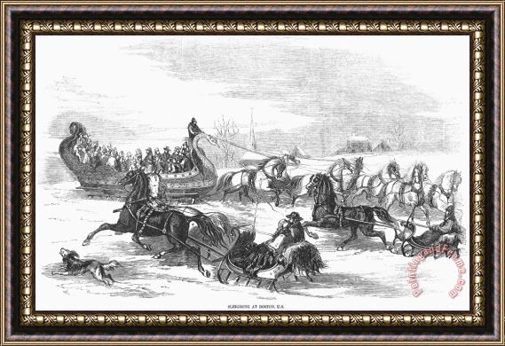 Others Boston: Sleighing, 1856 Framed Painting