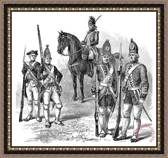 Others British & Hessian Soldiers Framed Painting