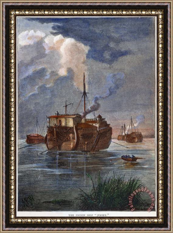 Others British Prison Ship Framed Painting