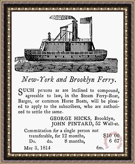 Others Brooklyn Ferry, 1814 Framed Print