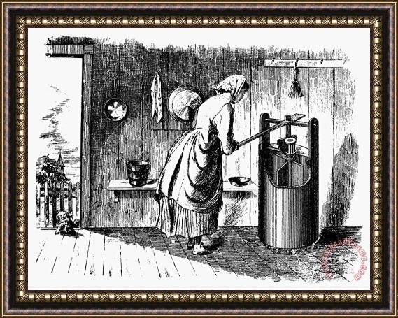 Others BUTTER CHURN, 19th CENTURY Framed Print
