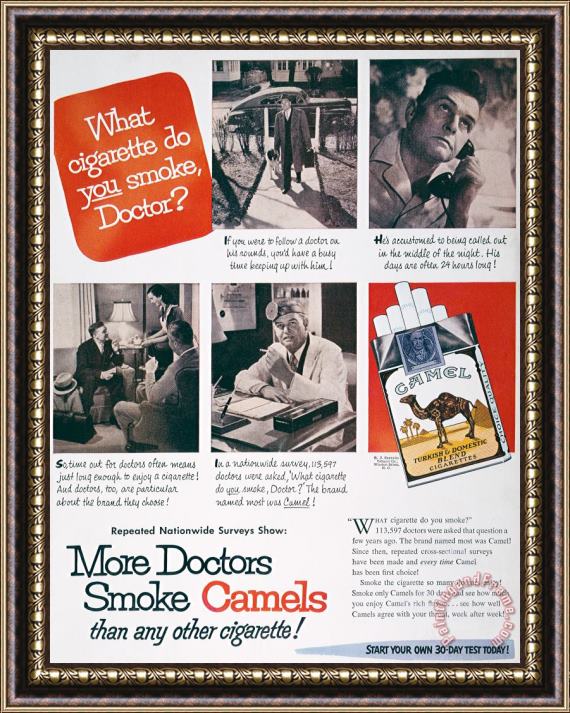 Others Camel Cigarette Ad, 1946 Framed Print