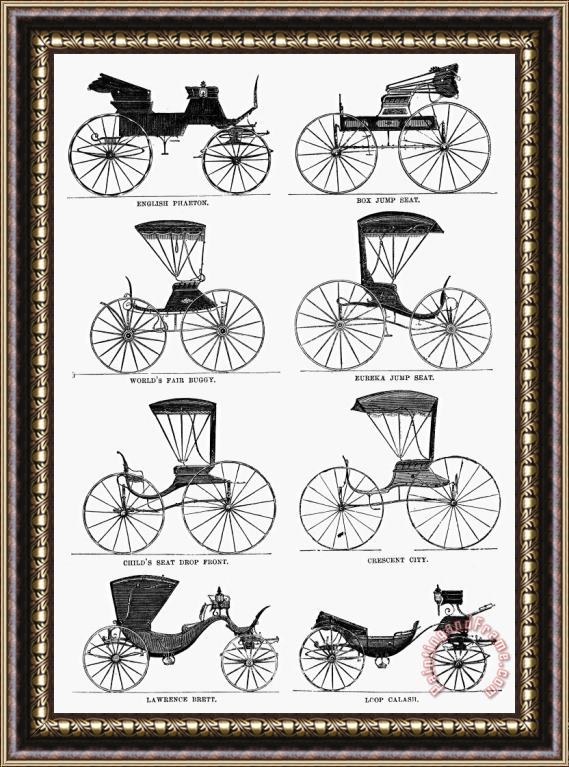 Others CARRIAGE TYPES, c1860 Framed Painting