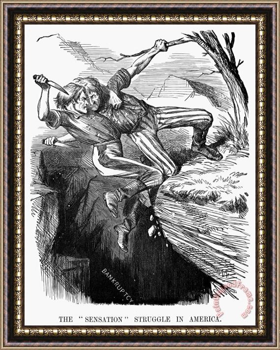 Others Cartoon: Civil War, 1862 Framed Painting
