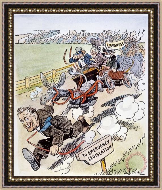 Others Cartoon: New Deal, 1933 Framed Painting