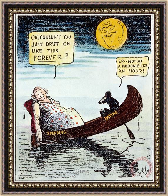 Others Cartoon: New Deal, 1935 Framed Painting