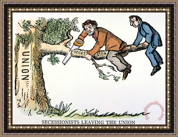 Others Cartoon: Secession, 1861 Framed Painting