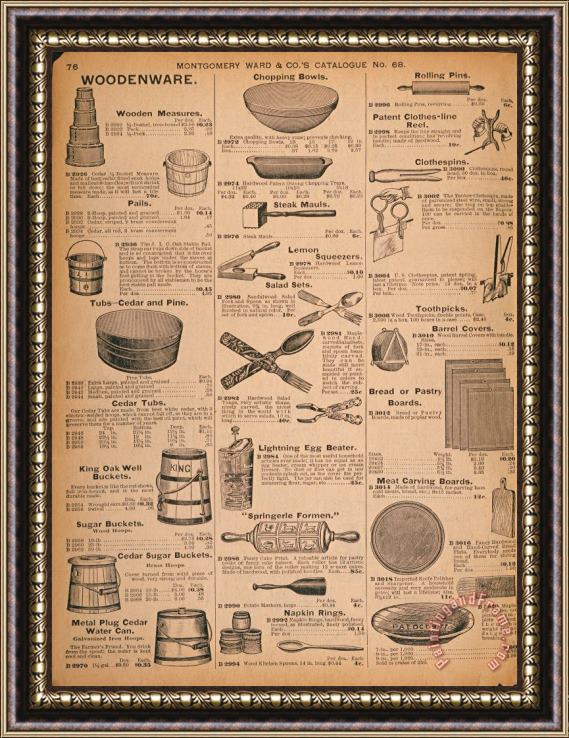 Others CATALOG PAGE, c1900 Framed Print