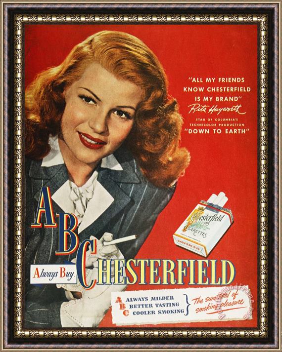 Others Chesterfield Cigarette Ad Framed Print