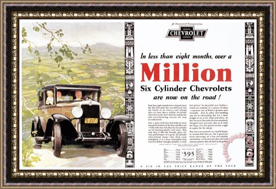 Others Chevrolet Ad, 1929 Framed Painting