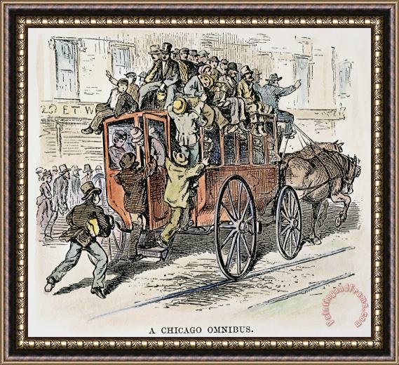 Others Chicago Omnibus, 1882 Framed Painting