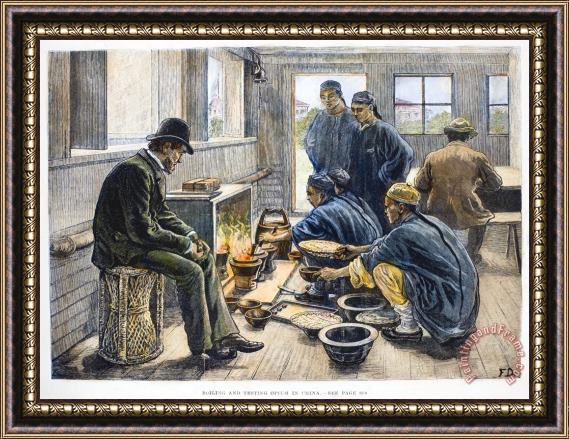 Others China: Boiling Opium, 1881 Framed Painting