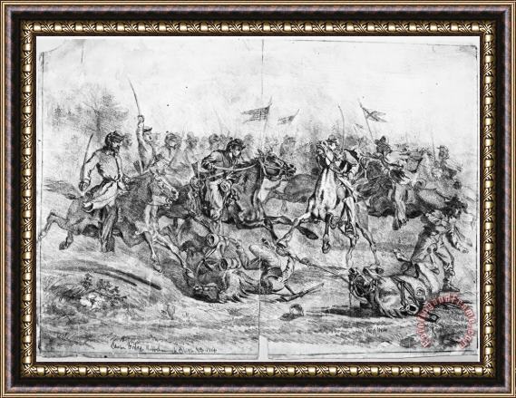Others Civil War: Cavalry Charge Framed Print