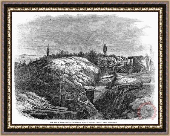 Others Civil War: Fort Moultrie Framed Painting