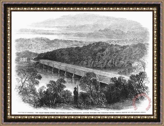 Others Civil War: Potomac Bridge Framed Print