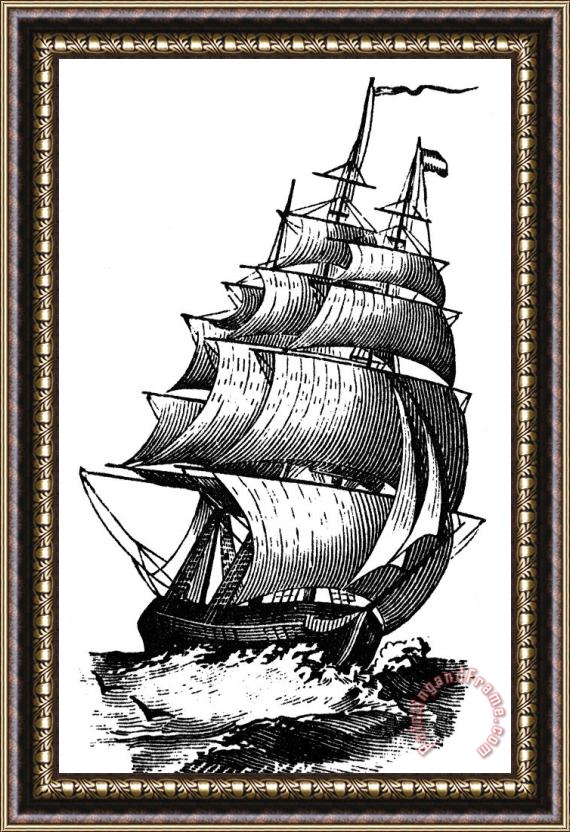 Others CLIPPER SHIP, 19th CENTURY Framed Painting