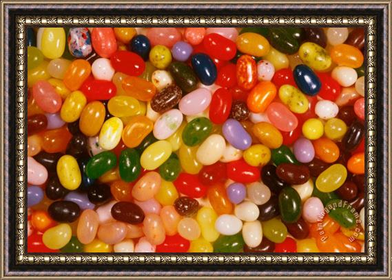 Others Closeup Of Assorted Jellybeans Framed Print