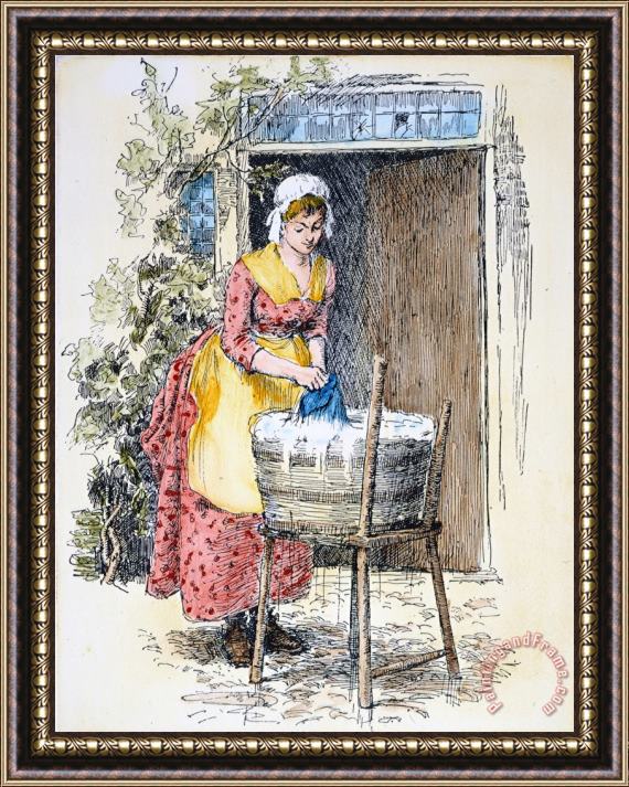 Others Colonial Laundress Framed Painting