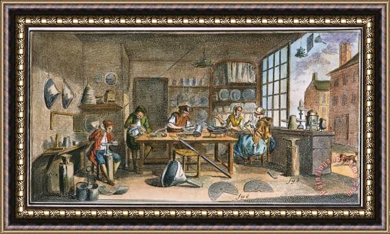 Others Colonial Tinware Shop Framed Painting