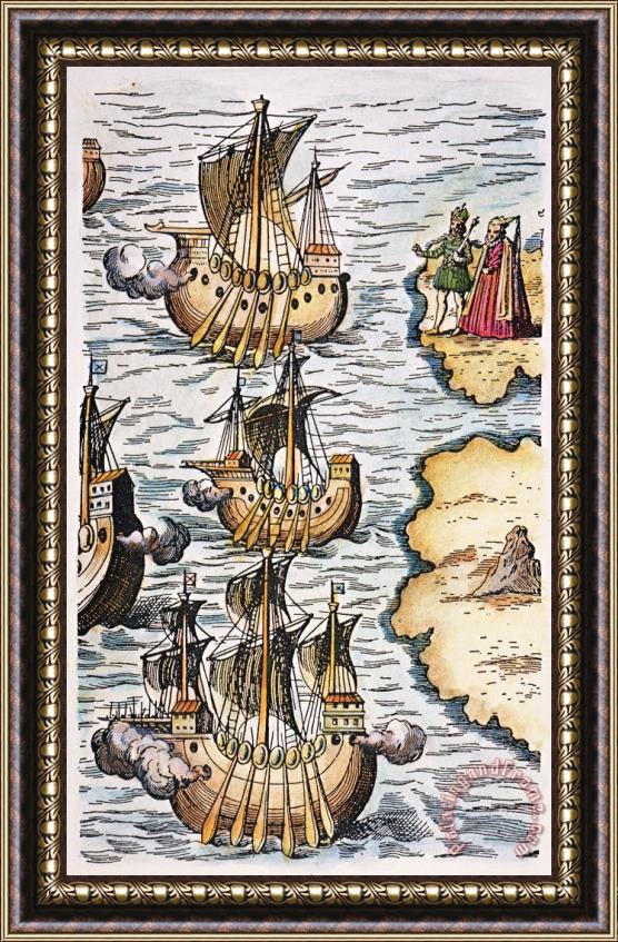 Others Columbus: Caravels, 1492 Framed Painting