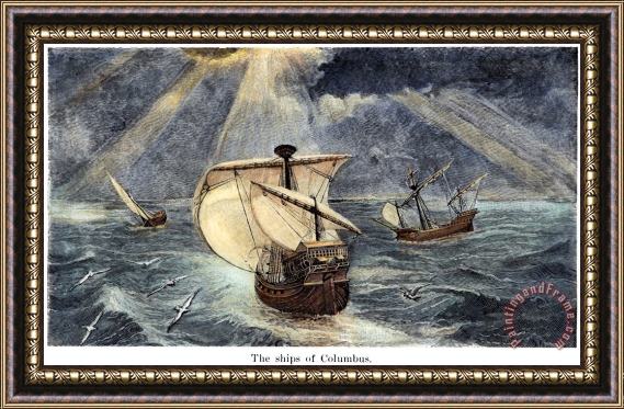 Others Columbus: Caravels Framed Painting