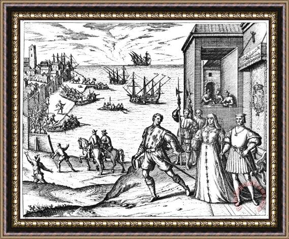 Others Columbus: Departure, 1492 Framed Print
