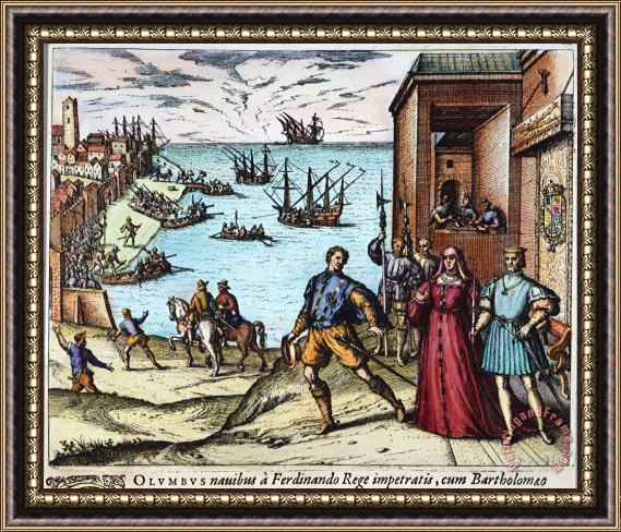 Others Columbus: Departure, 1492 Framed Print