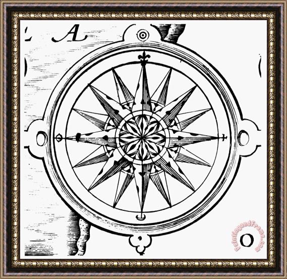 Others Compass Rose Framed Painting