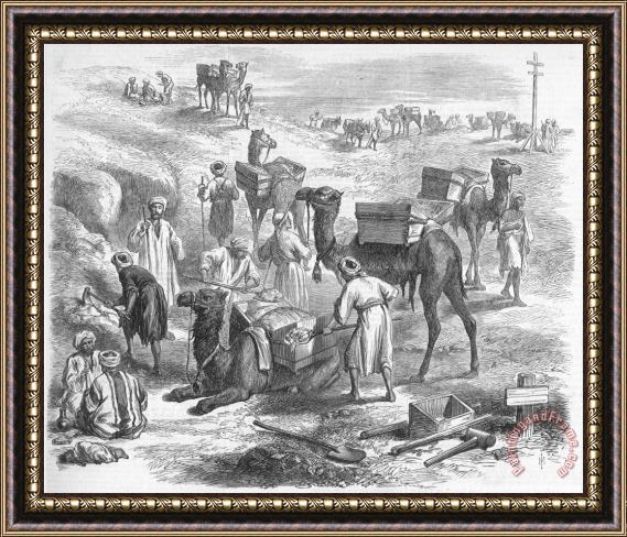 Others Construction Of Suez Canal Framed Print