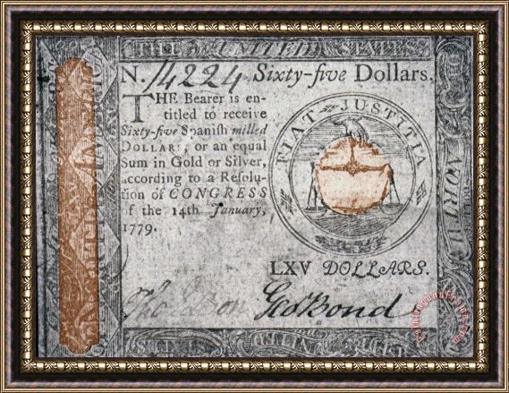 Others Continental Currency, 1779 Framed Painting