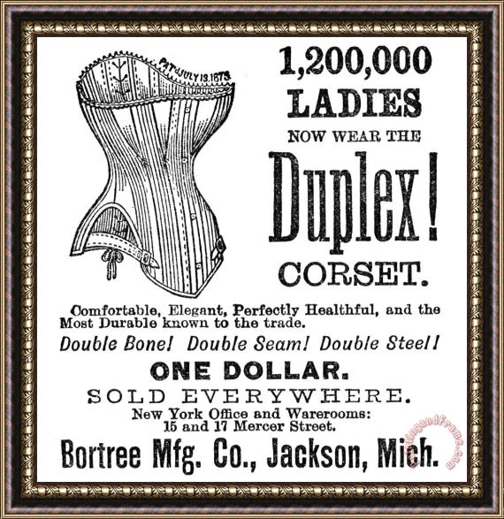 Others Corset Advertisement, 1887 Framed Painting