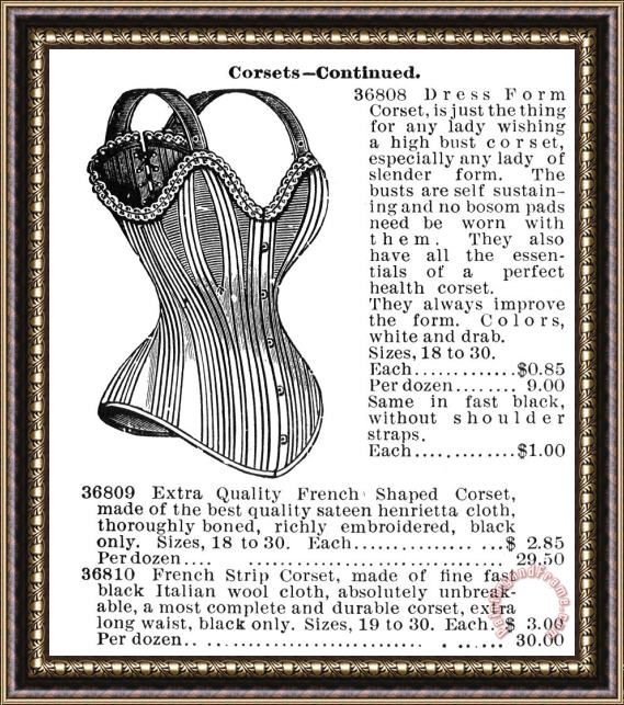 Others Corset Advertisement, 1895 Framed Print