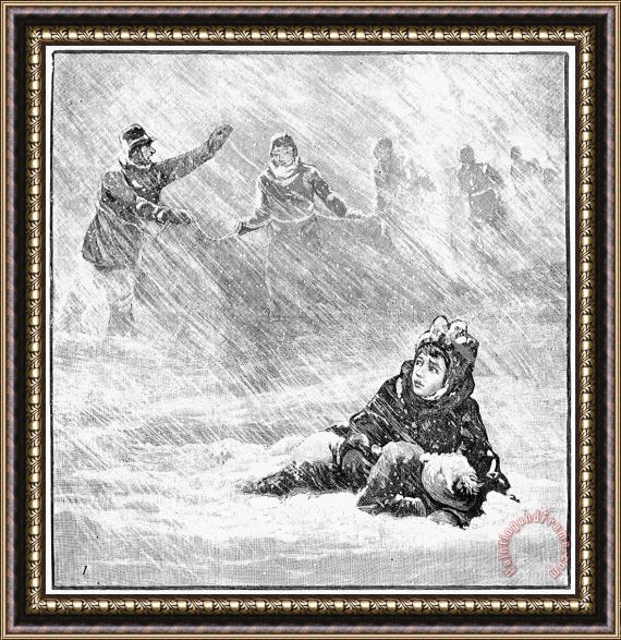 Others Dakota Blizzard, 1888 Framed Painting