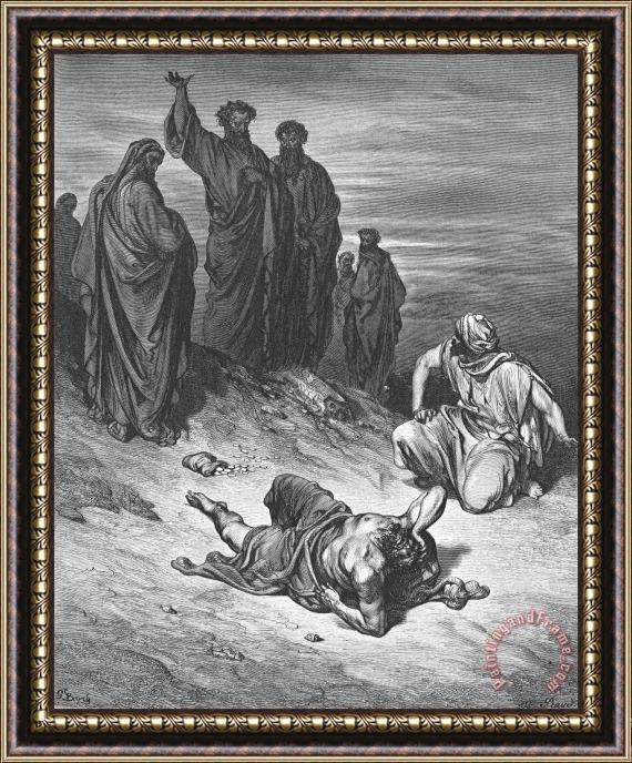 Others Death Of Ananias Framed Painting