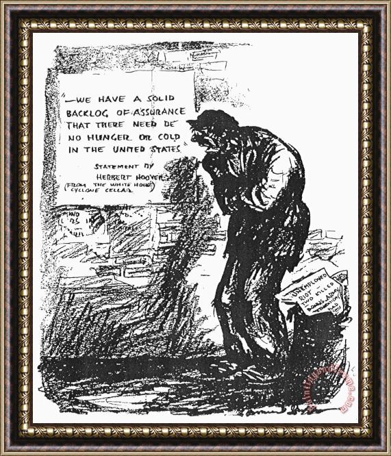 Others Depression Cartoon, 1932 Framed Painting