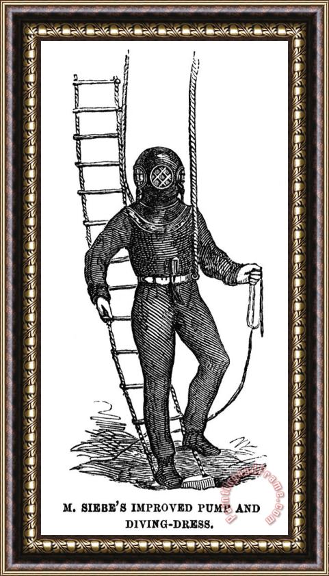 Others Diving Suit, 1855 Framed Painting