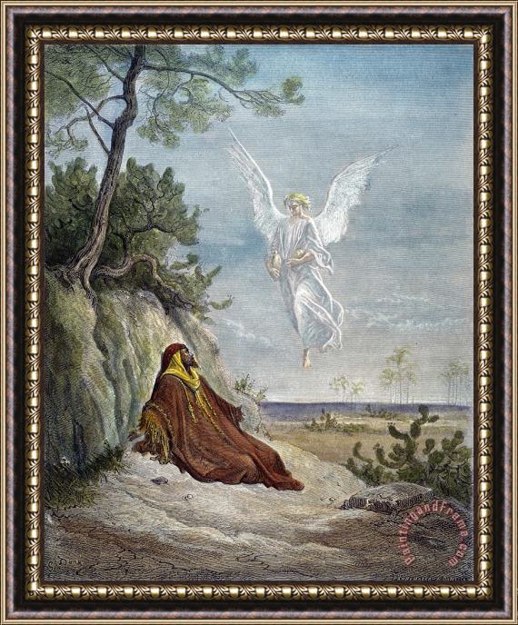Others Dore: Elijah And Angel Framed Painting