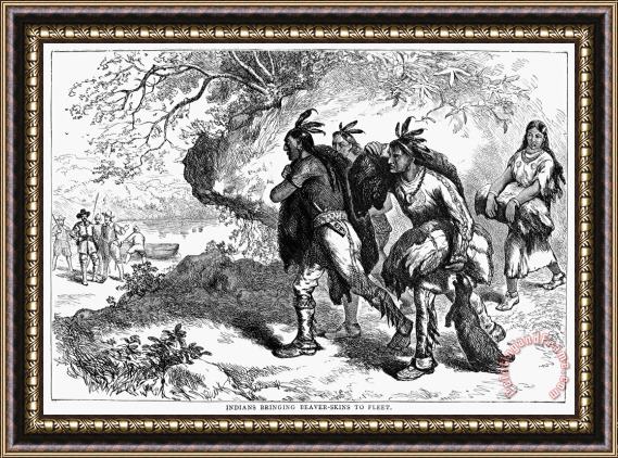Others Dutch Fur Trade Framed Painting