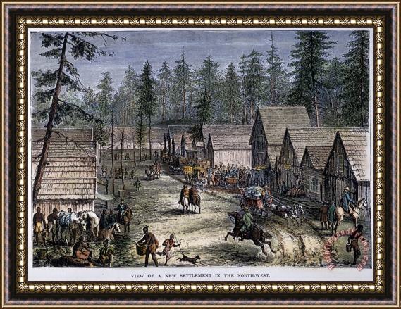 Others EMIGRANT SETTLEMENT, c1880 Framed Painting